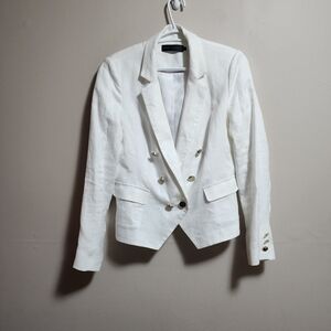 David Lawrence Australian designer 100% linen blazer color white size